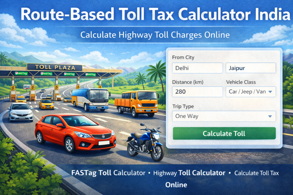Route Based Toll Tax Calculator India